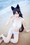 [Cosplay] Bu Dai Mao 不呆猫 & Lishi 抖娘 - Mastiff Beach Swimsuit 獒犬海边泳装