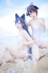 [Cosplay] Bu Dai Mao 不呆猫 & Lishi 抖娘 - Mastiff Beach Swimsuit 獒犬海边泳装