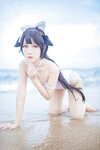[Cosplay] Bu Dai Mao 不呆猫 & Lishi 抖娘 - Mastiff Beach Swimsuit 獒犬海边泳装