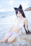 [Cosplay] Bu Dai Mao 不呆猫 & Lishi 抖娘 - Mastiff Beach Swimsuit 獒犬海边泳装