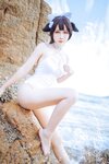 [Cosplay] Bu Dai Mao 不呆猫 & Lishi 抖娘 - Mastiff Beach Swimsuit 獒犬海边泳装