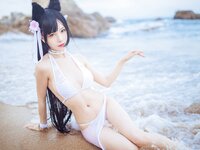 [Cosplay] Bu Dai Mao 不呆猫 & Lishi 抖娘 - Mastiff Beach Swimsuit 獒犬海边泳装