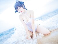 [Cosplay] Bu Dai Mao 不呆猫 & Lishi 抖娘 - Mastiff Beach Swimsuit 獒犬海边泳装