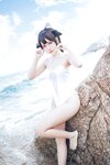 [Cosplay] Bu Dai Mao 不呆猫 & Lishi 抖娘 - Mastiff Beach Swimsuit 獒犬海边泳装