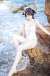 [Cosplay] Bu Dai Mao 不呆猫 & Lishi 抖娘 - Mastiff Beach Swimsuit 獒犬海边泳装