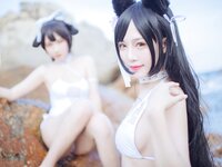 [Cosplay] Bu Dai Mao 不呆猫 & Lishi 抖娘 - Mastiff Beach Swimsuit 獒犬海边泳装