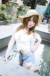 [Cosplay] Nyako 喵子 - Hot Spring + Lace Pajamas 温泉+蕾丝睡衣