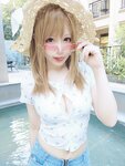 [Cosplay] Nyako 喵子 - Hot Spring + Lace Pajamas 温泉+蕾丝睡衣