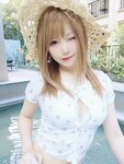 [Cosplay] Nyako 喵子 - Hot Spring + Lace Pajamas 温泉+蕾丝睡衣