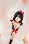 [Cosplay] 萝莉神楽板真冬之白丝猫娘