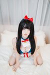 [Cosplay] 萝莉神楽板真冬之白丝猫娘