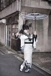 [Cosplay] 水淼aqua - Black Lace Kimono&Lingerie