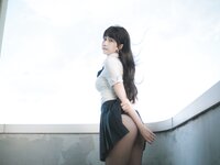 [Cosplay] 不呆猫 - JK学妹户外