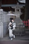 [Cosplay] 水淼aqua 2025年03月 - 01.黑色蕾丝和服&内衣（个人造型）