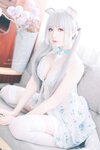 [Cosplay] 霜月shimo - NO.038 ベビードールと灰色ねこ [15P-266MB]