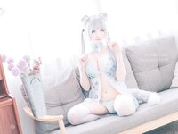 [Cosplay] 霜月shimo - NO.038 ベビードールと灰色ねこ [15P-266MB]