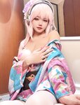 [Cosplay] 小仓千代w – 索尼子浴袍+viper泳装