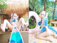[Cosplay] Momo 慕慕 - Hololive Gura 鲨鱼制服