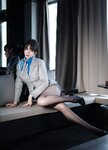 [Cosplay] 轩萧学姐 - 空姐室内黑丝