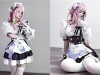 [Cosplay] Youmeko 幼愛 - Honkai Impact 3 Elysia Maid Outfit 崩坏三 爱莉希雅女仆装
