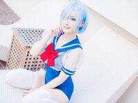 [Cosplay] 幼愛youmeko - 蕾姆泳装