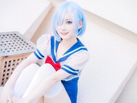 [Cosplay] 幼愛youmeko - 蕾姆泳装