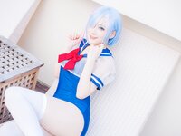 [Cosplay] 幼愛youmeko - 蕾姆泳装