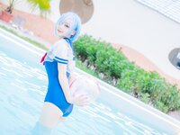 [Cosplay] 幼愛youmeko - 蕾姆泳装
