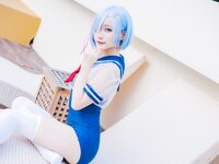 [Cosplay] 幼愛youmeko - 蕾姆泳装