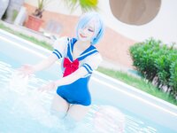 [Cosplay] 幼愛youmeko - 蕾姆泳装