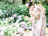 [Cosplay] Hana 花柒 - Hydrangea Kimono 绣球花和服