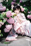 [Cosplay] Hana 花柒 - Hydrangea Kimono 绣球花和服