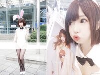 [Cosplay] Zhenzhu 十万珍吱伏特 - Megumi Kato Bunny Girl Photoshoot 2 加藤惠 兔女郎场照2