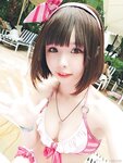 [Cosplay] Zhenzhu 十万珍吱伏特 - Megumi Kato Swimsuit 加藤惠 泳装