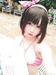 [Cosplay] Zhenzhu 十万珍吱伏特 - Megumi Kato Swimsuit 加藤惠 泳装
