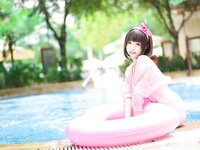 [Cosplay] Zhenzhu 十万珍吱伏特 - Megumi Kato Swimsuit 加藤惠 泳装