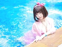 [Cosplay] Zhenzhu 十万珍吱伏特 - Megumi Kato Swimsuit 加藤惠 泳装