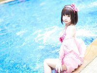 [Cosplay] Zhenzhu 十万珍吱伏特 - Megumi Kato Swimsuit 加藤惠 泳装