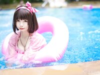 [Cosplay] Zhenzhu 十万珍吱伏特 - Megumi Kato Swimsuit 加藤惠 泳装
