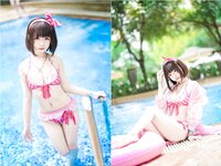 [Cosplay] Zhenzhu 十万珍吱伏特 - Megumi Kato Swimsuit 加藤惠 泳装