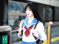 [Cosplay] 桜桃喵 - 地铁JK