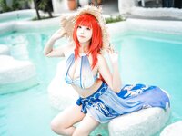 [Cosplay] Mizhi Mao Qiu 蜜汁猫裘 - Nilou Swimsuit