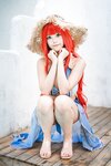 [Cosplay] Mizhi Mao Qiu 蜜汁猫裘 - Nilou Swimsuit