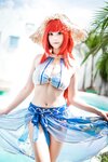 [Cosplay] Mizhi Mao Qiu 蜜汁猫裘 - Nilou Swimsuit