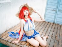 [Cosplay] Mizhi Mao Qiu 蜜汁猫裘 - Nilou Swimsuit