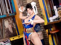 [Cosplay] Yiko 湿润兔 - Chun-Li Peach Blossom Cheongsam 春丽 桃花旗袍