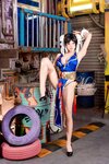 [Cosplay] Yiko 湿润兔 - Chun-Li Peach Blossom Cheongsam 春丽 桃花旗袍