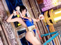 [Cosplay] Yiko 湿润兔 - Chun-Li Peach Blossom Cheongsam 春丽 桃花旗袍