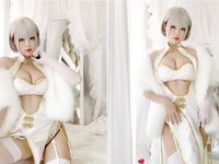 [Cosplay] Niyeye 白烨烨 - White Qipao 白旗袍