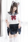 [Cosplay] Mizhi Mao Qiu 蜜汁猫裘 - Cat Ear JK 猫耳JK